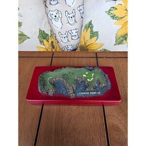Cyprus Point 16 Fairway Replicas Wooden Desk Top Trinket Box Golf Collectible